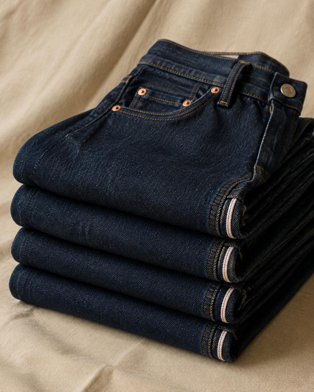 Folded ZACE Heritage selvedge denim jeans